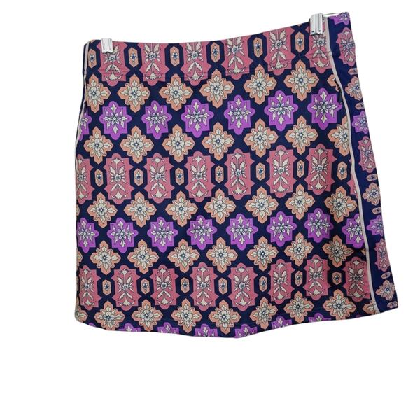 Gretchen Scott Skippy Skirt Shrimp Haveli Print Pickleball Golf Stretch Tennis S - Picture 1 of 13
